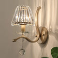 Antiqued gold crystal prism wall mount light – bedroom sconce