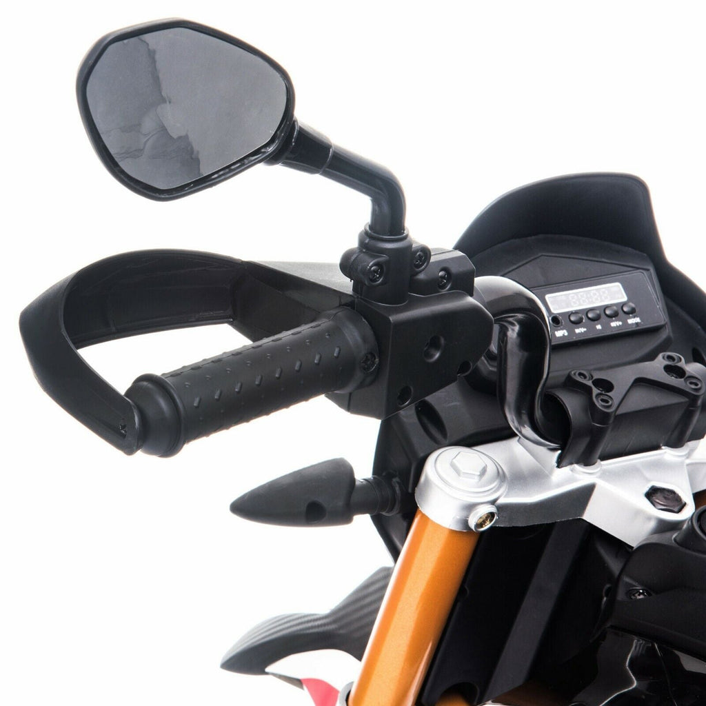 Aprilia Licensed Electric Kids Ride-On Motorcycle with Training Wheels - 12V Battery Powered