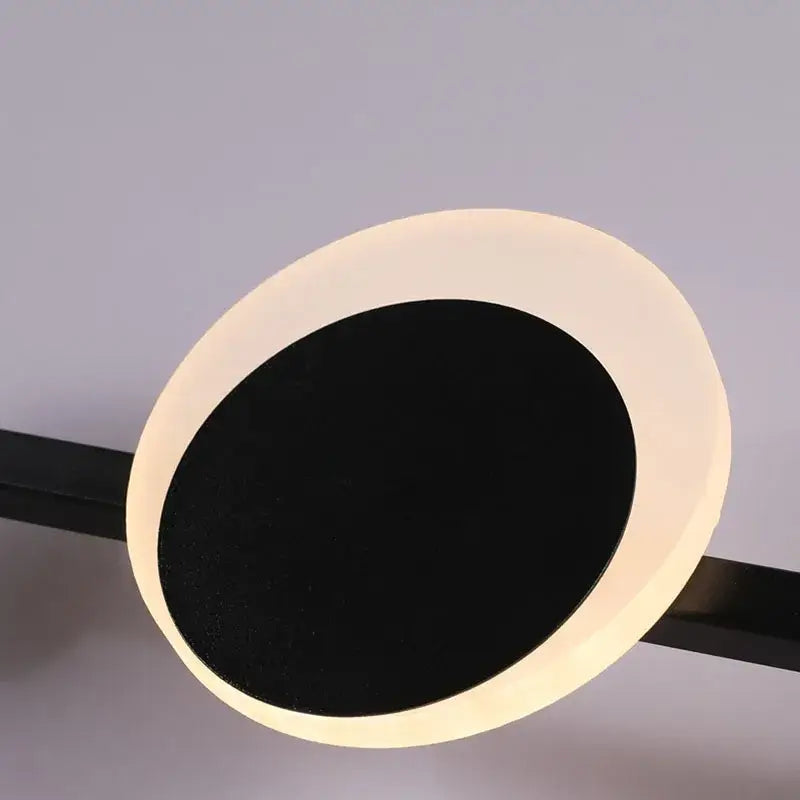 Art deco black and yellow circular led wall sconce dining room lamp