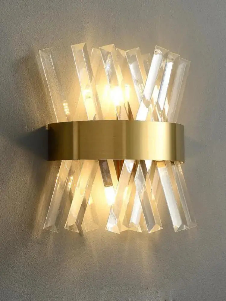 Art deco black & gold stainless wall sconce bedroom ribbed glass