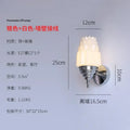 Art deco chrome & gold cream glass led wall lamp bedroom