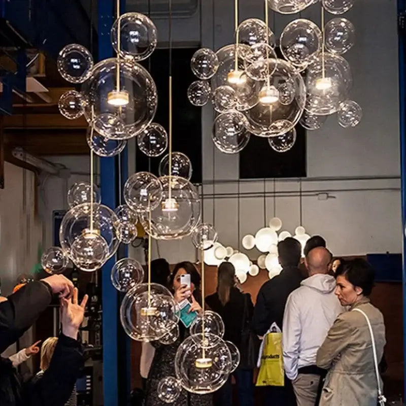 Art deco glass bubble chandelier for dining room