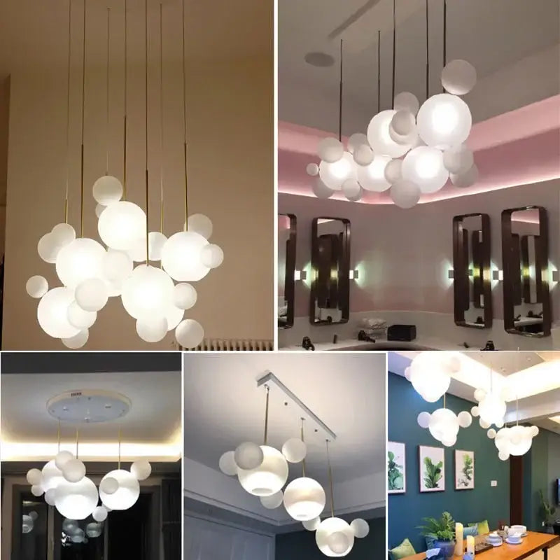 Art deco glass bubble chandelier for dining room