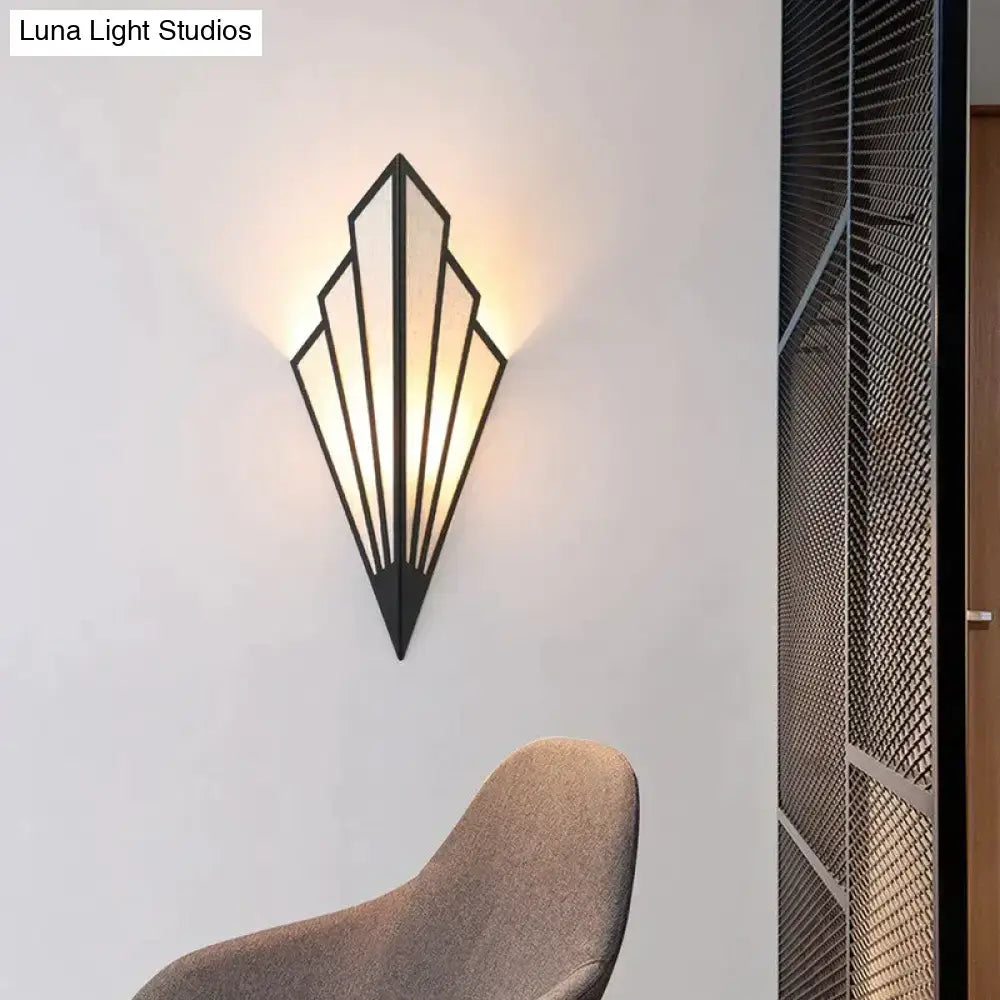 Art deco gold diamond shape modern wall light for bedroom