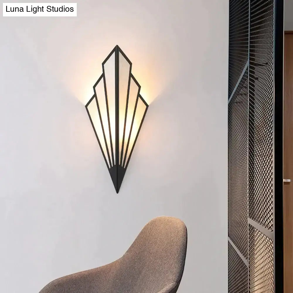 Art deco gold diamond shape modern wall light for bedroom