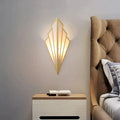 Art deco gold diamond shape modern wall light for bedroom