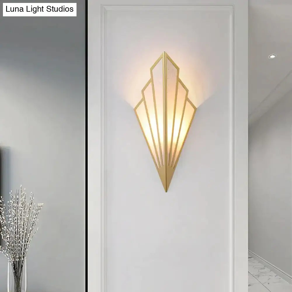 Art deco gold diamond shape modern wall light for bedroom