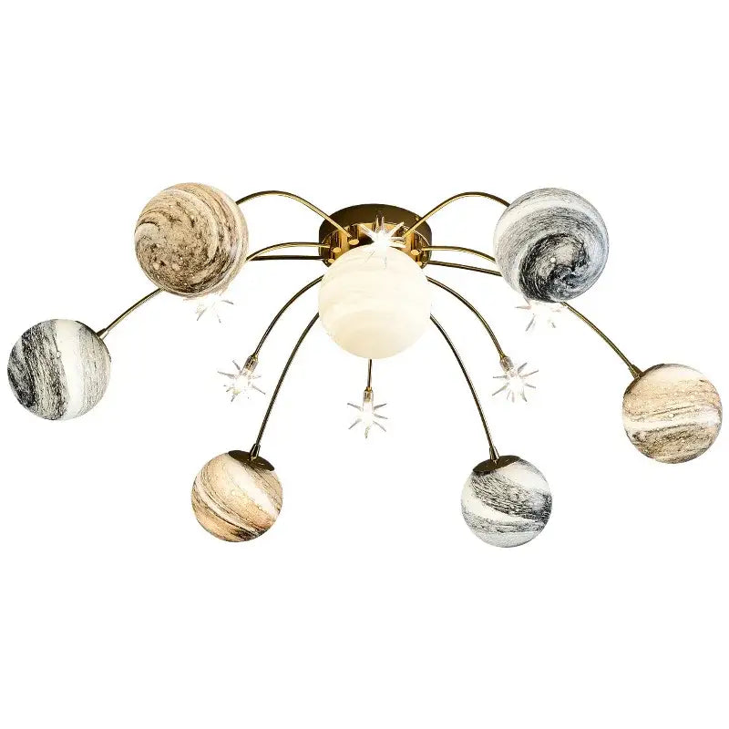 Art deco gold planet ball pendant lamp dining room hanging light