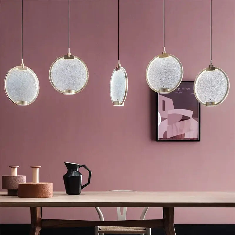 Art deco lavender glass horo led pendant light for kitchen