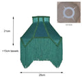 Art deco malachite green & teal velvet lampshade bedroom decor
