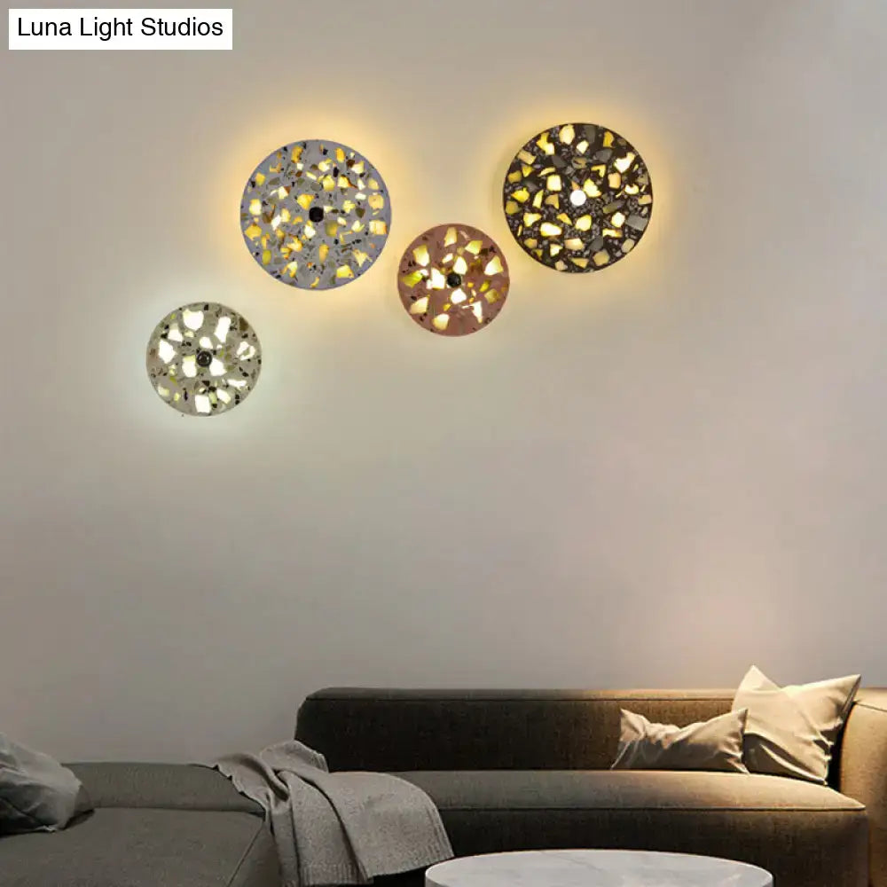 Art deco mosaic terrazzo led wall light living room sconce