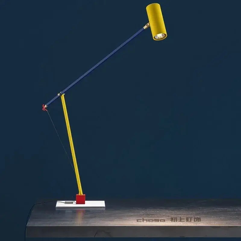 Art deco yellow & blue colorful cob table lamp for bedroom