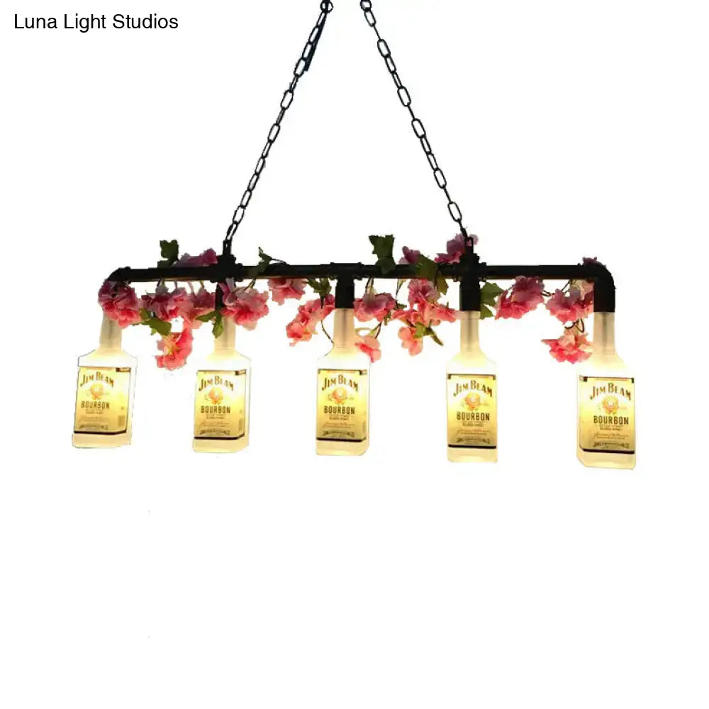 Art deco yellow bottle pendant light kitchen flower decor