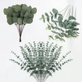 Artificial flower plants eucalyptus stems 90pcs wedding decor