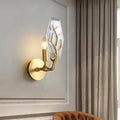 Artistic gold antler crystal wall lamp for living room light fixture