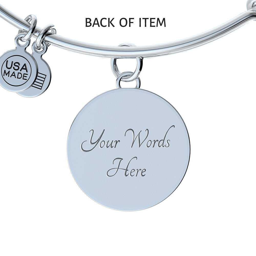 Personalized Luxury Circle Bangle Bracelet – Custom Engraved Keepsake Gift for Her (Silver or Gold)
