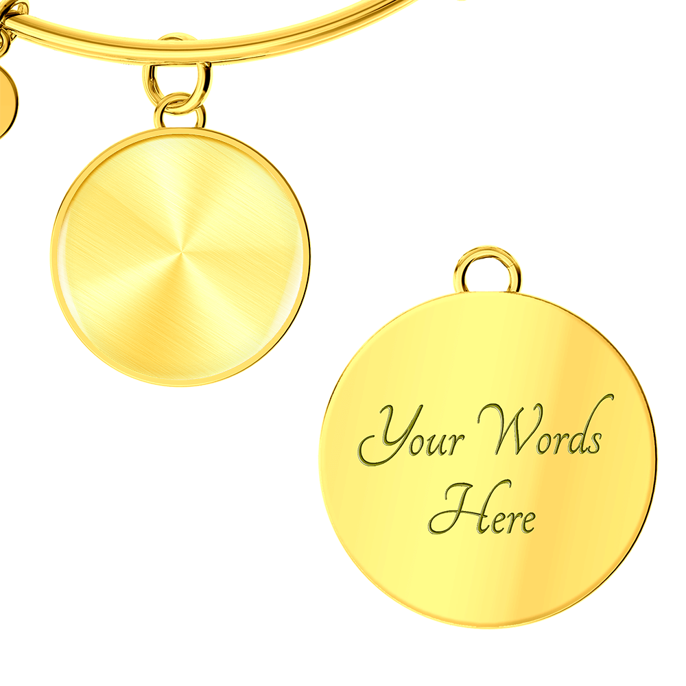Personalized Luxury Circle Bangle Bracelet – Custom Engraved Keepsake Gift for Her (Silver or Gold)