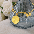 Personalized Luxury Circle Bangle Bracelet – Custom Engraved Keepsake Gift for Her (Silver or Gold)
