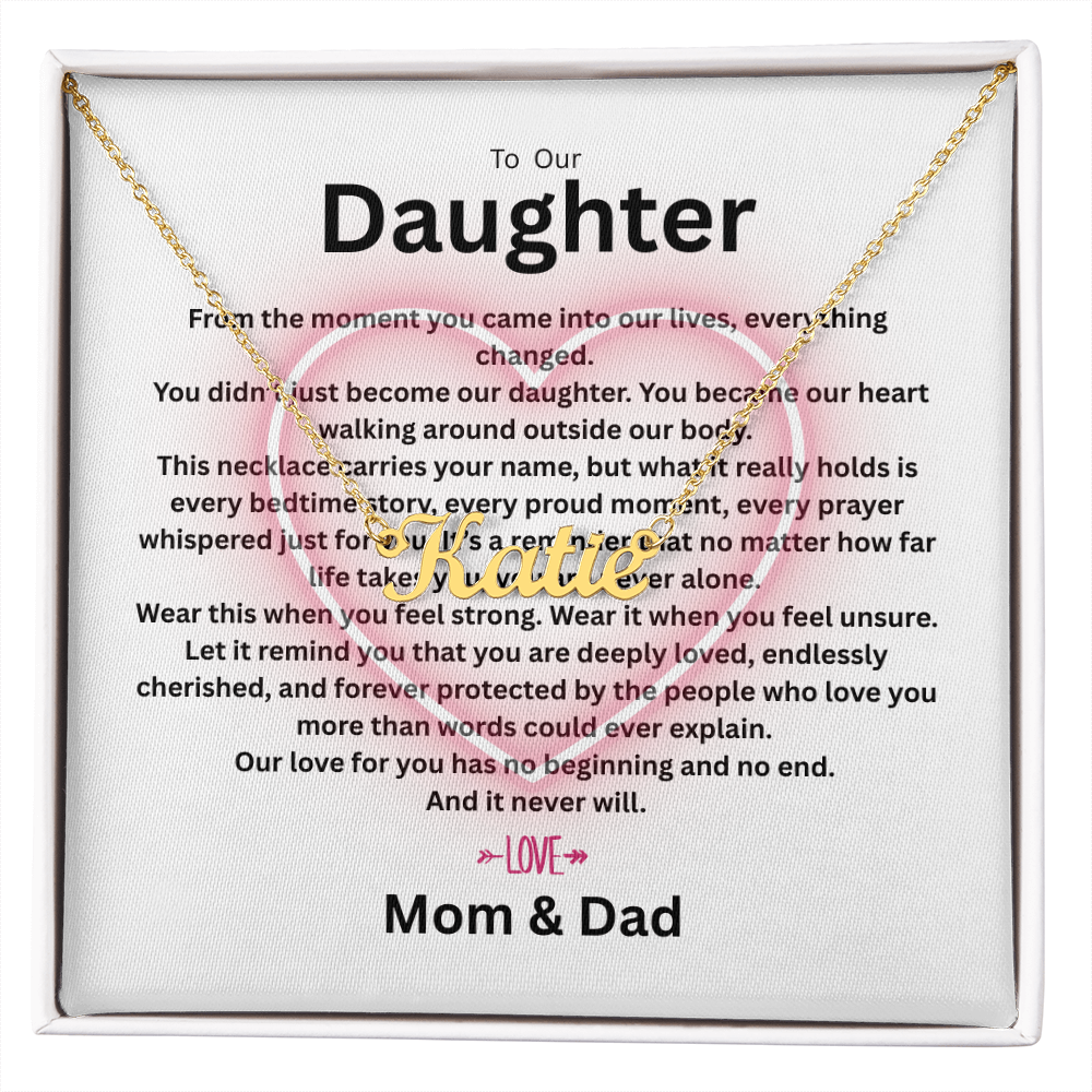 Personalized Daughter Name Necklace – A Forever Love Gift From Mom & Dad