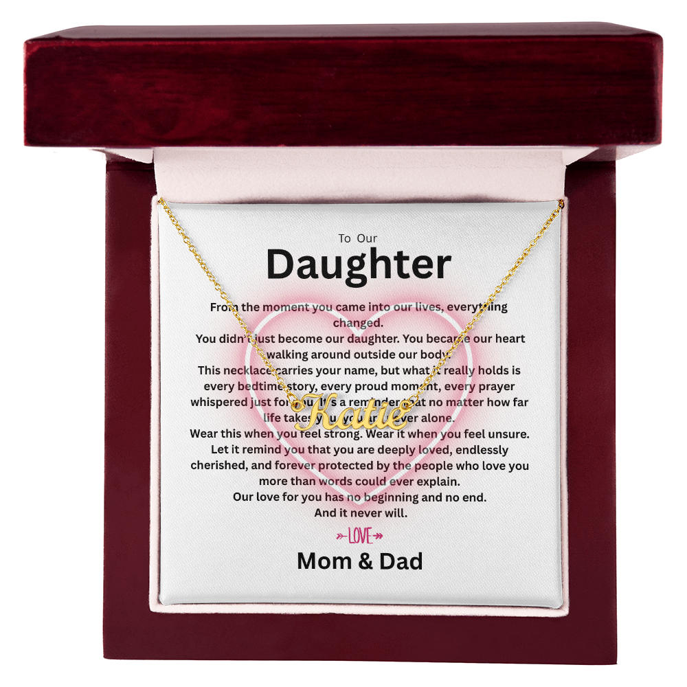 Personalized Daughter Name Necklace – A Forever Love Gift From Mom & Dad