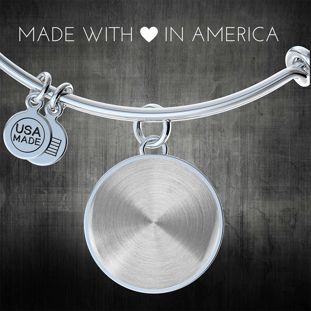 Personalized Luxury Circle Bangle Bracelet – Custom Engraved Keepsake Gift for Her (Silver or Gold)