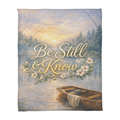 Be Still and Know Christian Blanket – Psalm 46:10 Faith Comfort Coral Fleece Blanket