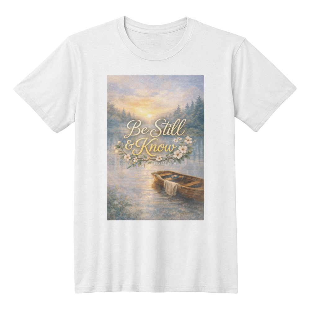 Be Still and Know Christian Shirt – Psalm 46:10 Faith Comfort Apparel