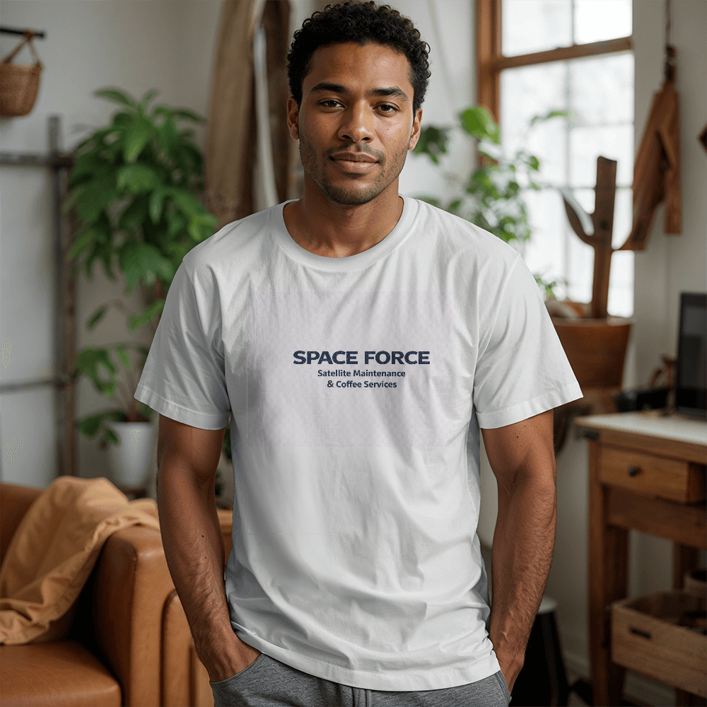 Funny Space Force Shirt – Satellite Maintenance & Coffee Services | Space Force Humor Tee | Military Space Shirt | Guardian Gift