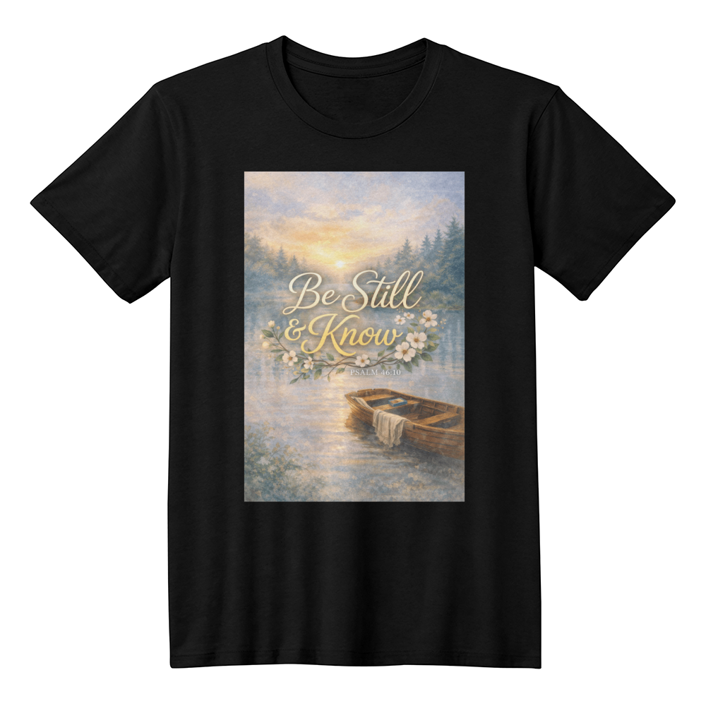 Be Still and Know Christian Shirt – Psalm 46:10 Faith Comfort Apparel