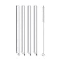Assorted colorful glass smoothie straws 4-pack kitchen glassware