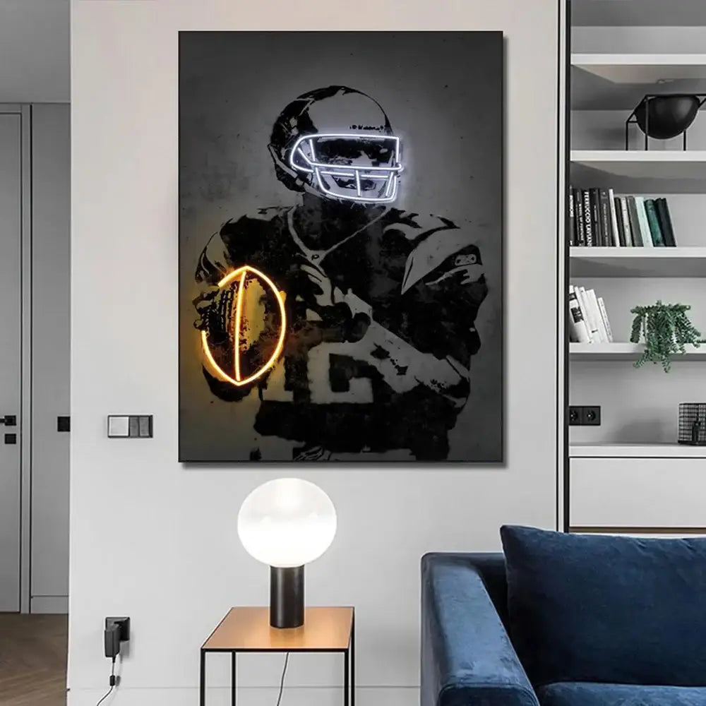 Modern basketball pop art style wall art bedroom neon print