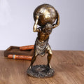 Atlas resin statue bronze greek titan celestial globe living room decor