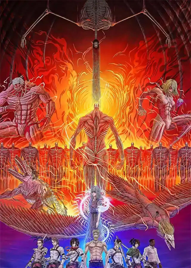 Attack on titan final season canvas poster bedroom anime decor