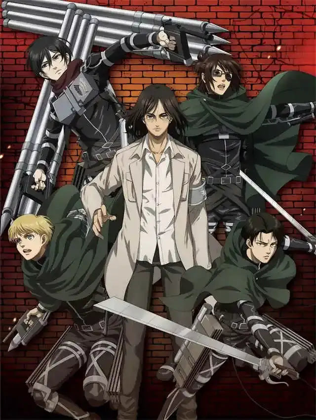 Attack on titan action polyester canvas poster bedroom wall art