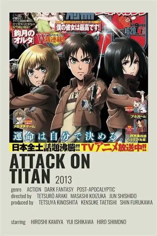 Attack on titan action polyester canvas poster bedroom wall art