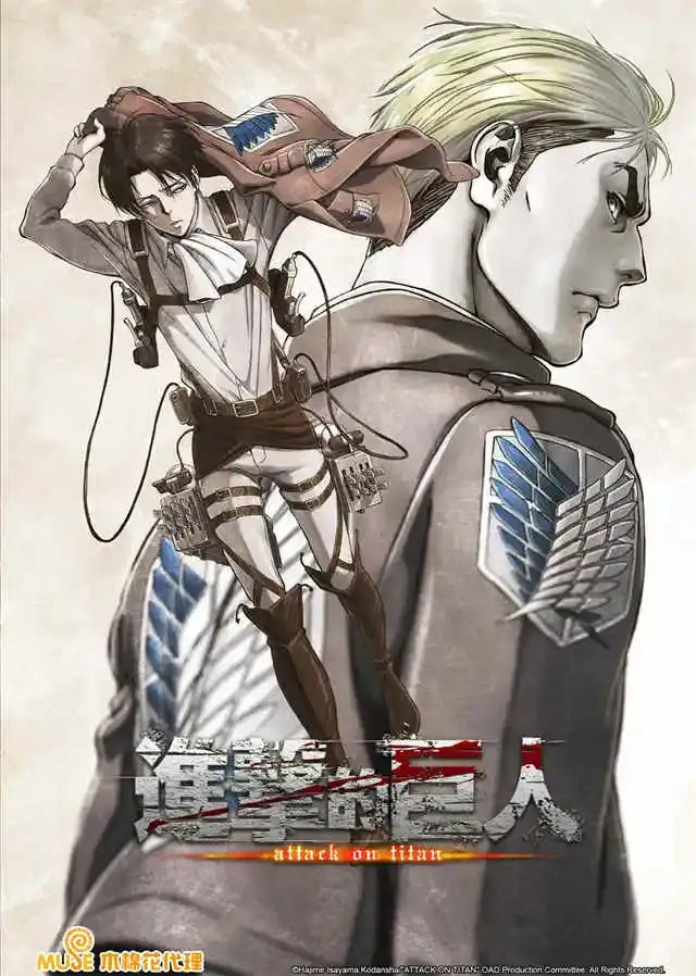 Attack on titan action polyester canvas poster bedroom wall art