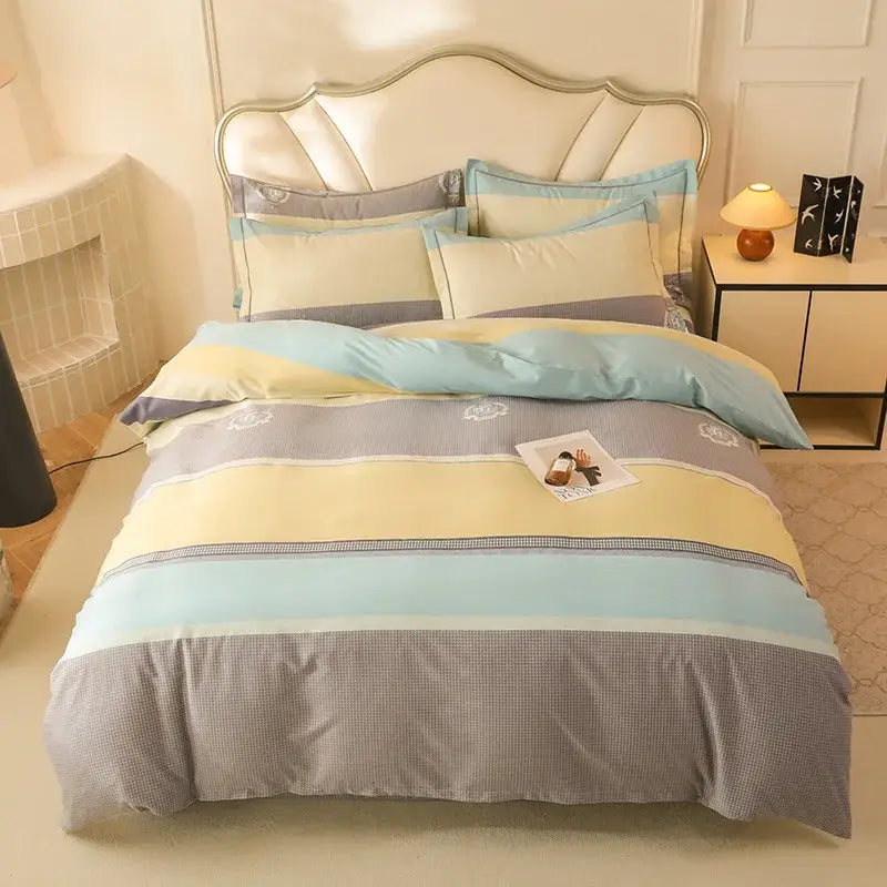 Autumnal leaf cream brushed cotton duvet cover set bedroom