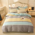 Autumnal leaf cream brushed cotton duvet cover set bedroom