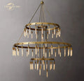 Axis black brass led round chandelier living room glass tube light