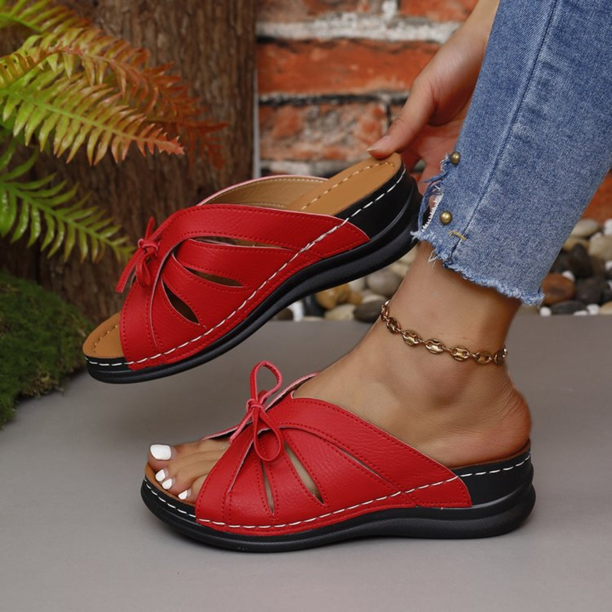 Open Toe Low Sandals