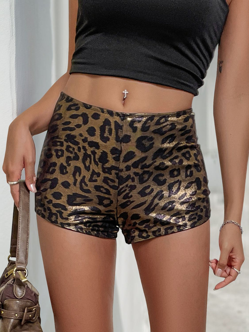 Weekend Leopard Mid-Rise Bottoms Women's