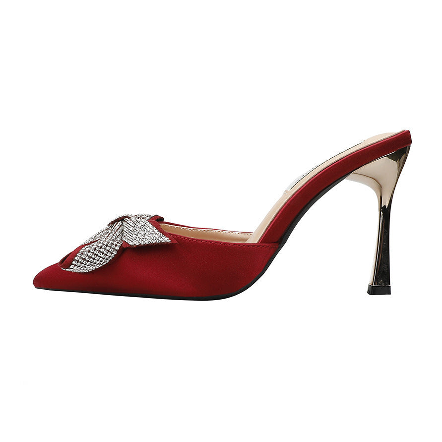 Pointed Toe Pumps Bow Heels