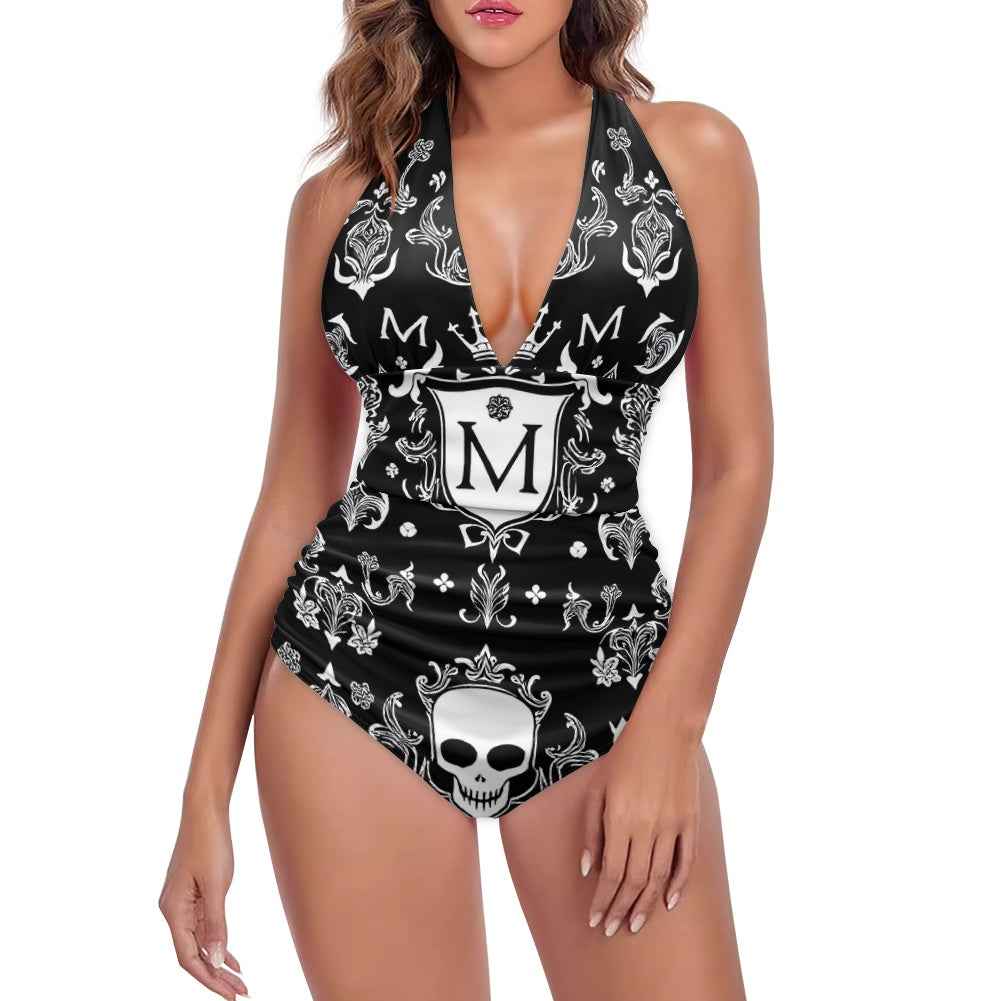 MUNSIEUR All-Over Print Women's High Cut One-piece Swimsuit