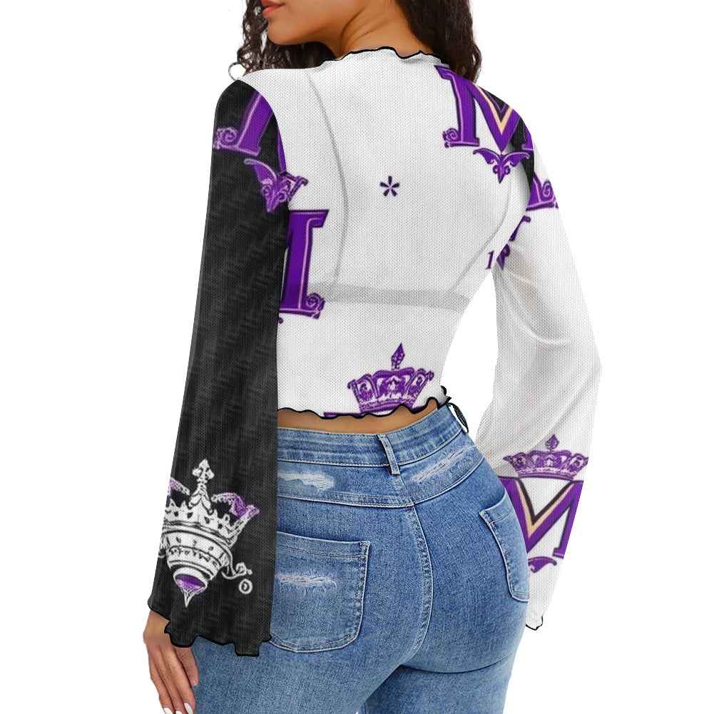 Women's Bell Sleeve Blouse - Trendy Long Sleeve Top for Women