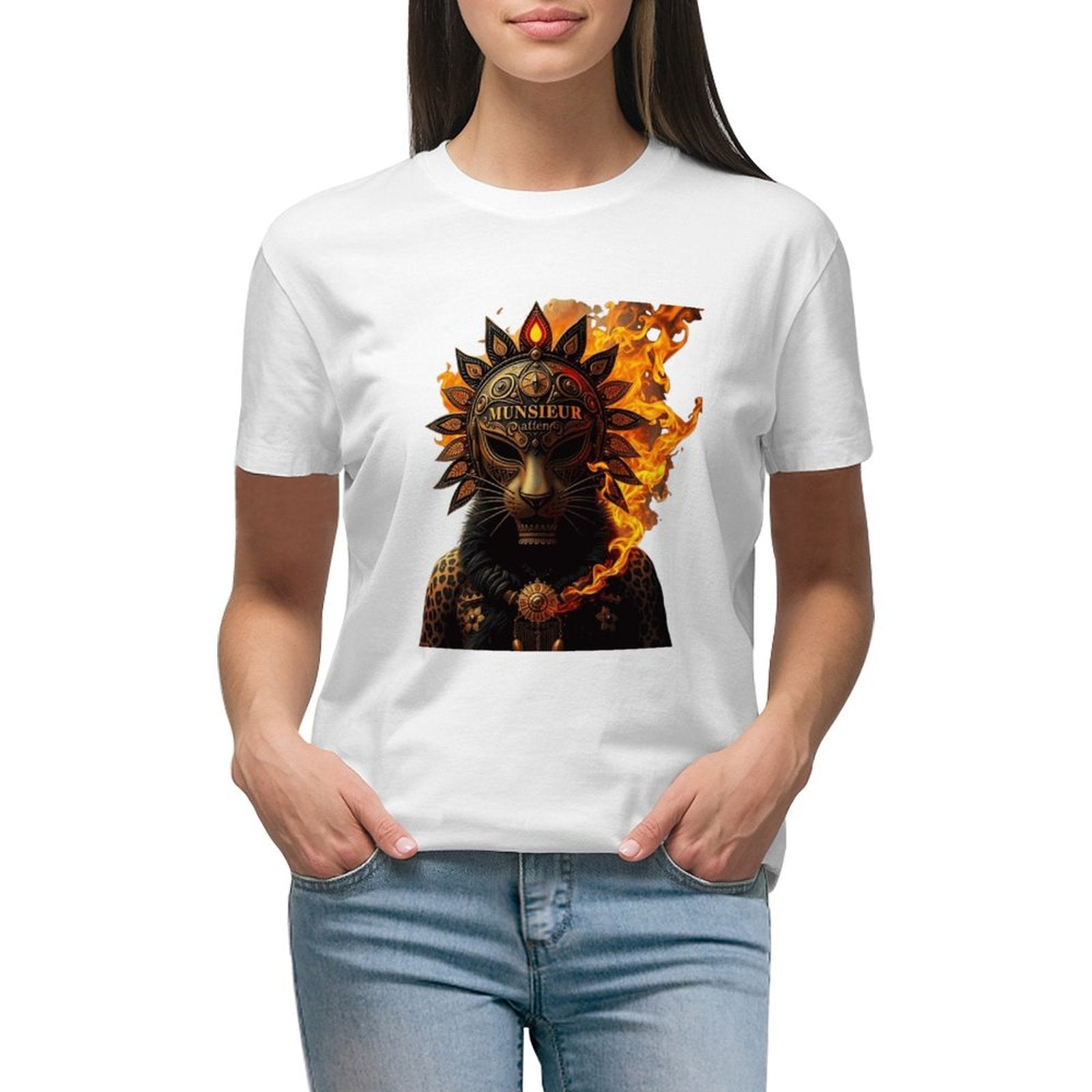 Lost Tribe of Munsieur T-Shirt for Women "Lioness" (High Definition & Front Printing)