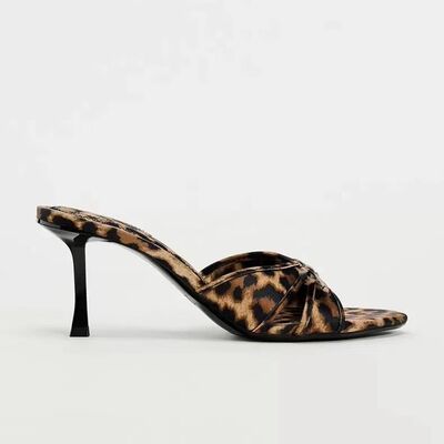 Bow Leopard Kitten Heels