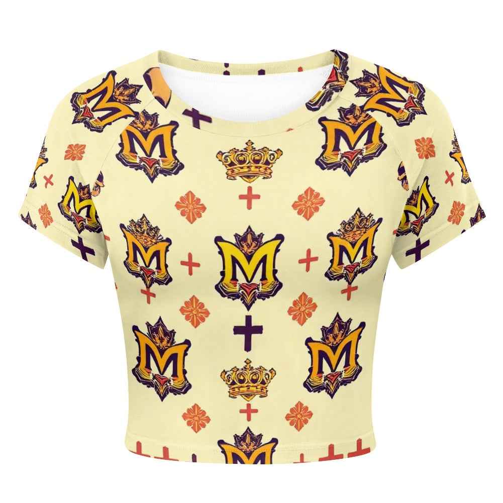MUNSIEUR Tight cropped navel-baring T-shirt