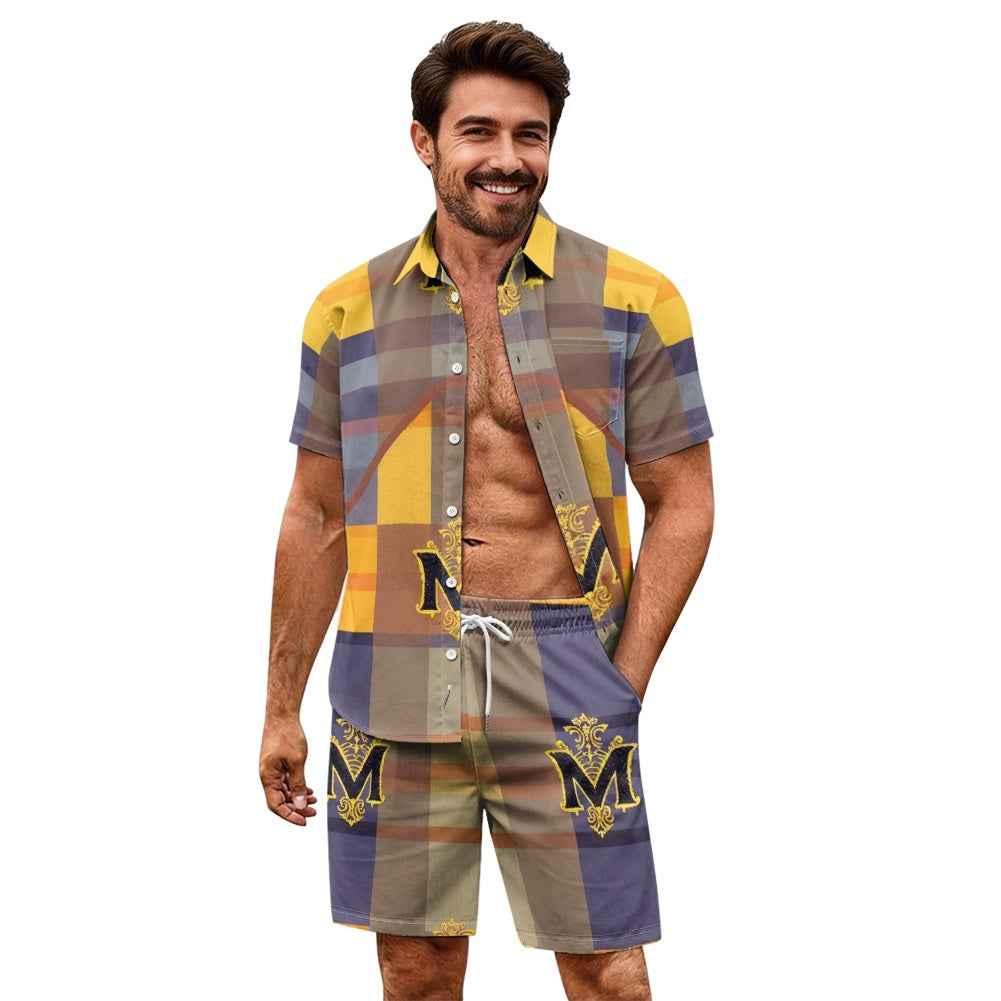 Men's Summer Set - Two Piece Shorts & Shirt Outfit for Vacation