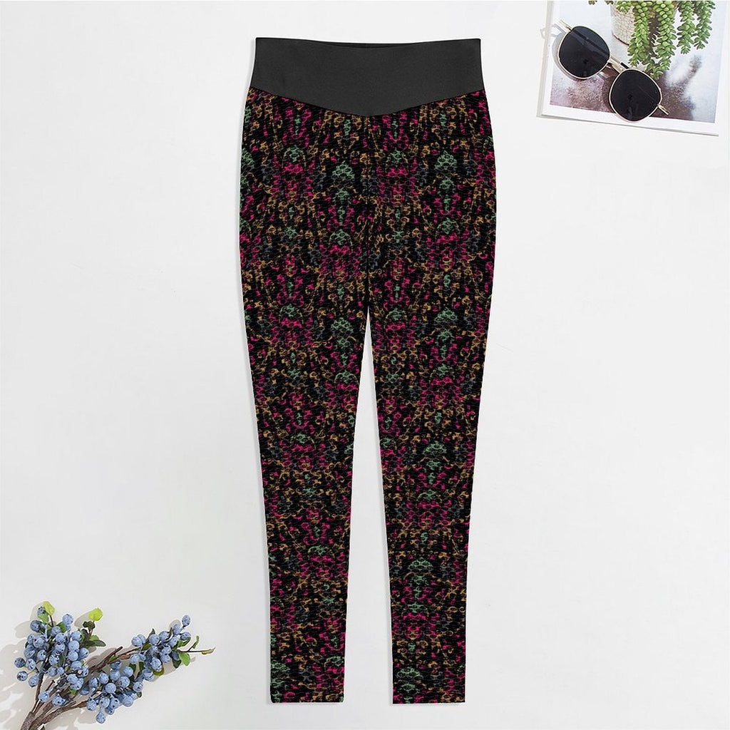 Munsieur Custom Printed Honeycomb Textured Yoga Leggings for Women