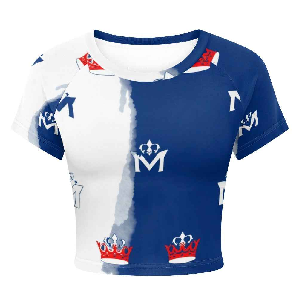 MUNSIEUR Tight cropped navel-baring T-shirt 4th of July Collection